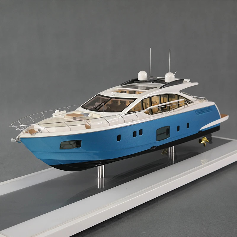 【A】Handmade Plastic Crafts Featuring Sunseeker Princess Other Yacht Brands Gift Boating Customized 75cm Riva Yacht Ship Model