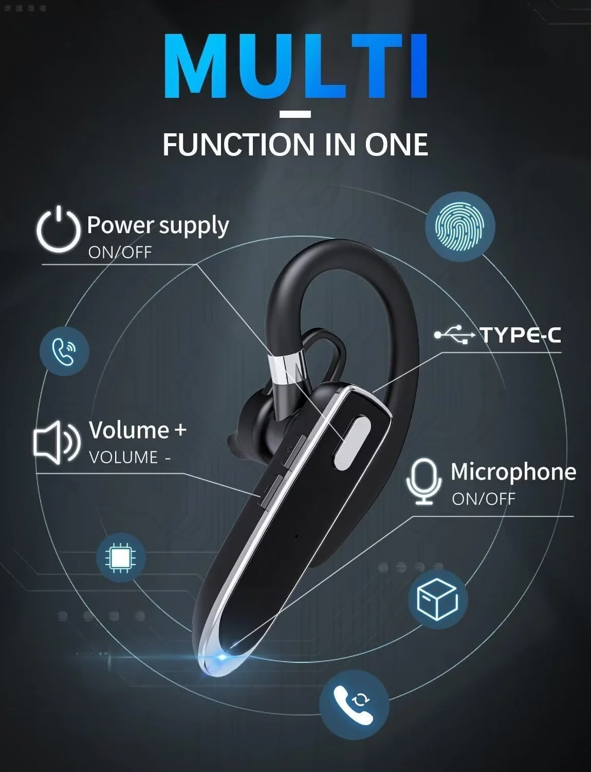 YYK-530 Waterproof Wireless Earbuds - 10-12 Hours Music Playtime