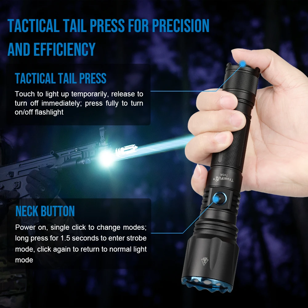 超長距離照射1695M LEPホワイトレーザー懐中電灯 TrustFire T45R 650LM