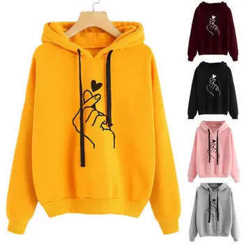 Long Sleeve cute print Womens fleece outdoor sports hooded sweatshirt hoodies pullover for spring autumn winter