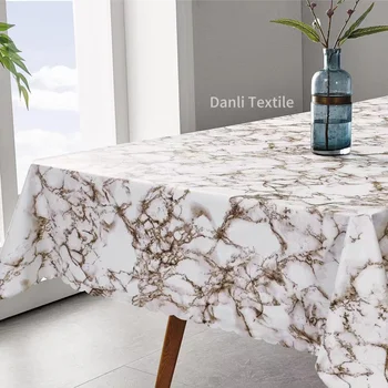 Factory Wholesale Good Quality PVC Tablecloths Printed Solid Rectangle Shape Classic Style Nonwoven Technics for Home Use