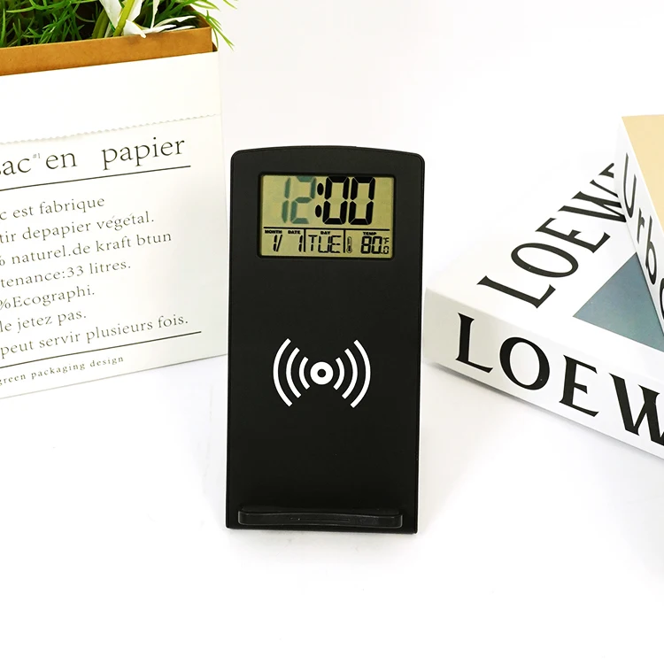 Hot Selling New Products 2024 10W Wireless Charger Stand Mobile Phone Fast Charging Station With Alarm Clock for iPhone