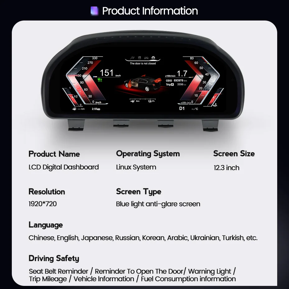 Cruscotto Digitale BMW Serie F10 F11 X3 X4 X5 - Display 12.3 Pollici Con 4 Design Personalizzabili - Foto 2