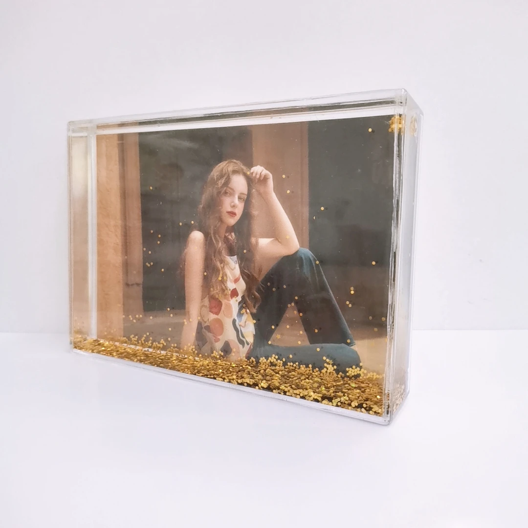 Water Snow Globe Resin Acrylic Photo Frame 4x6 - Personalized Glitter ...