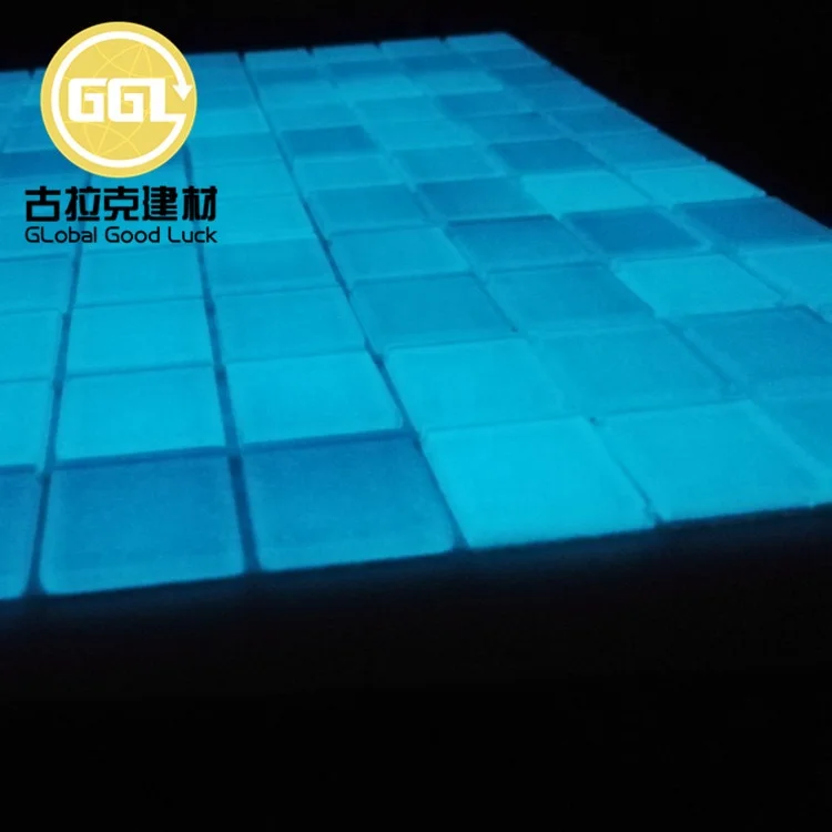 Luminous Blue Tiles Outdoor Swimming Glass Pool Mosaic Tiles Glass Mosaic Pool Tile