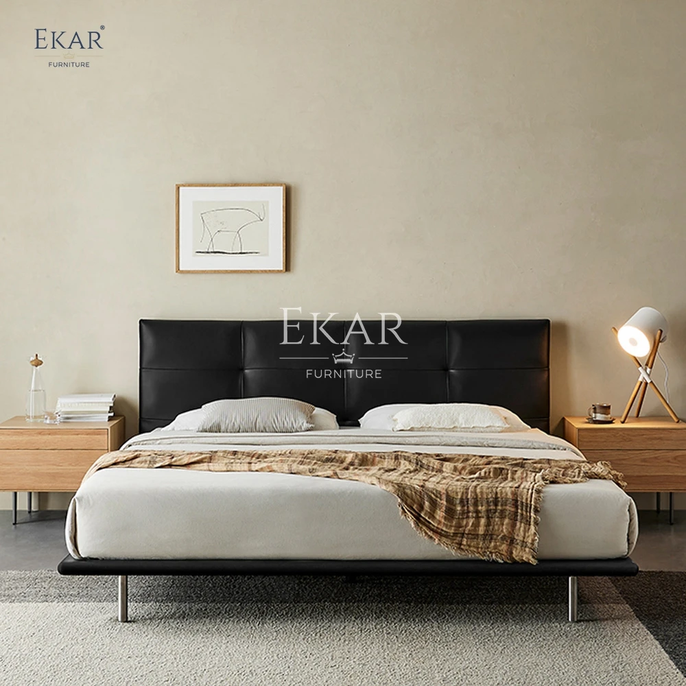 product new design ekar leather back bedroom queen bed-60