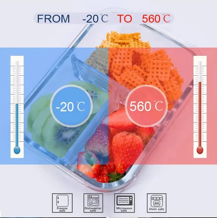 6 шт. стекло еда контейнер набор герметичный нестабильный Пакет box BPA бесплатная еда контакт Стекло контейнер кухня еда контейнер для хранения