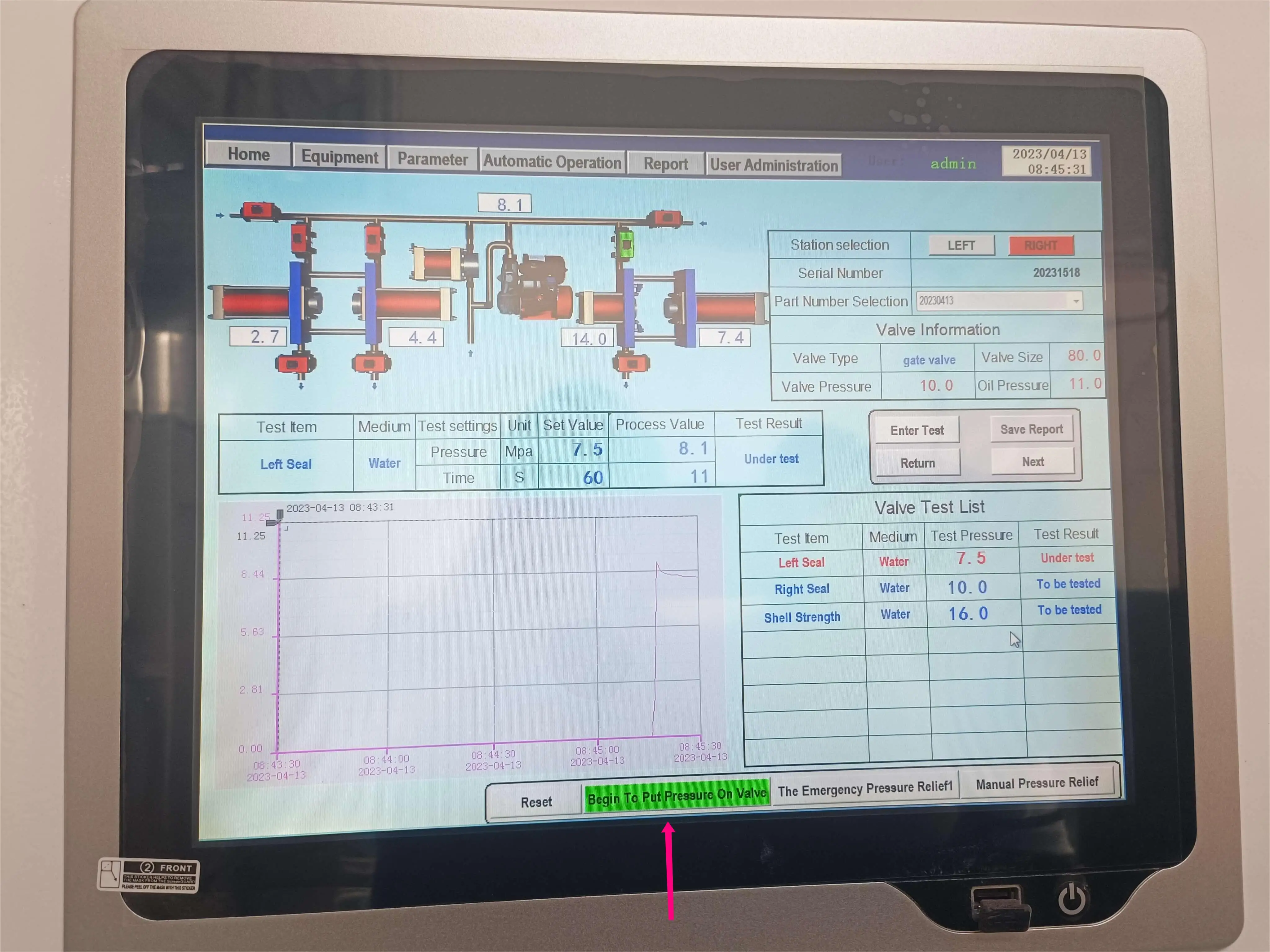 High End Highly Automated Hydraulic Valve Seat Leakage Valve Test Bench