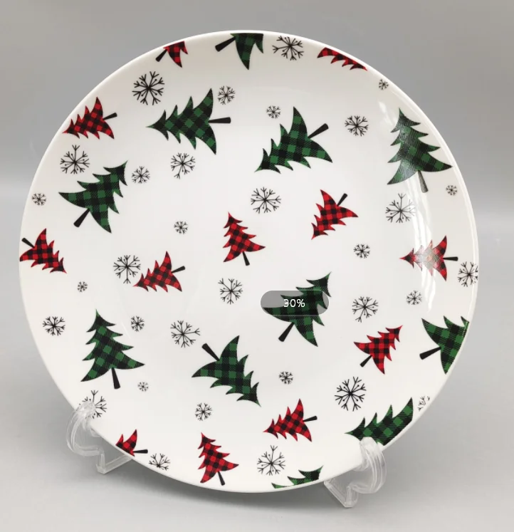 20 STKS Kerst Papier Plaat Kerst Papier Party Servies Set
