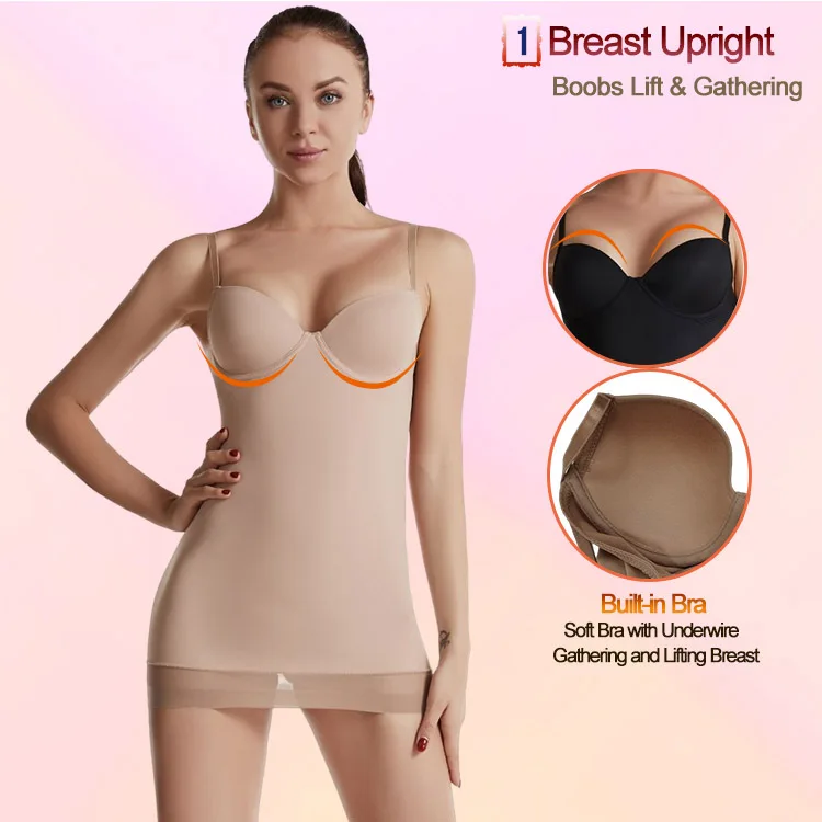 Firm Tummy Control Seamless Fajas Bodysuit Smooth Shapewear Mid-thigh Body Shaper Full Slip