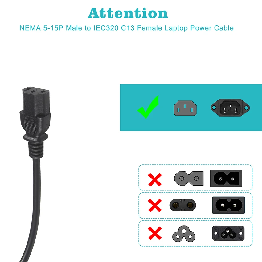 Eu Standard 16a 250v Iec320 C13 To Eu 3pin Plug Ac Cable Extension