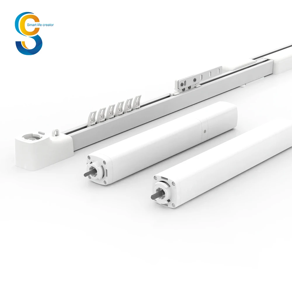 Silent Gliss Automatic Wave Curved Electric Aluminium Rail Smart Motorized System Remote Control Set Curtain Motor and Track
