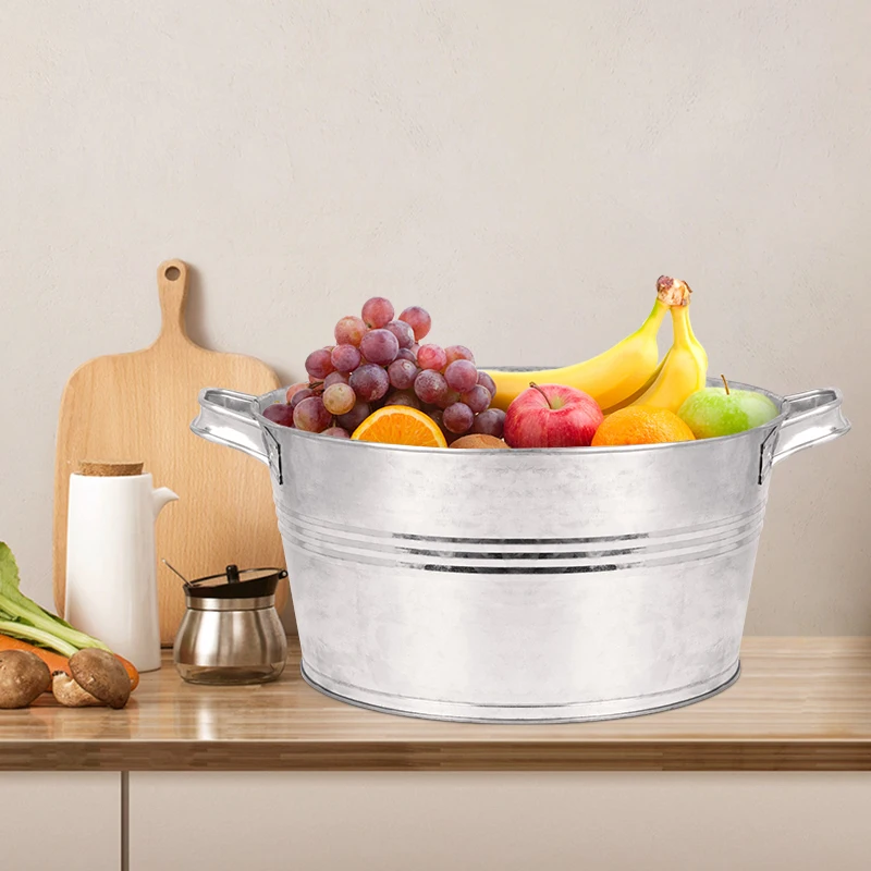 Stainless Steel Ice Storage Container Camp Storage Bucket Large Sizes Custom Made Hotel Handle Ice Bucket