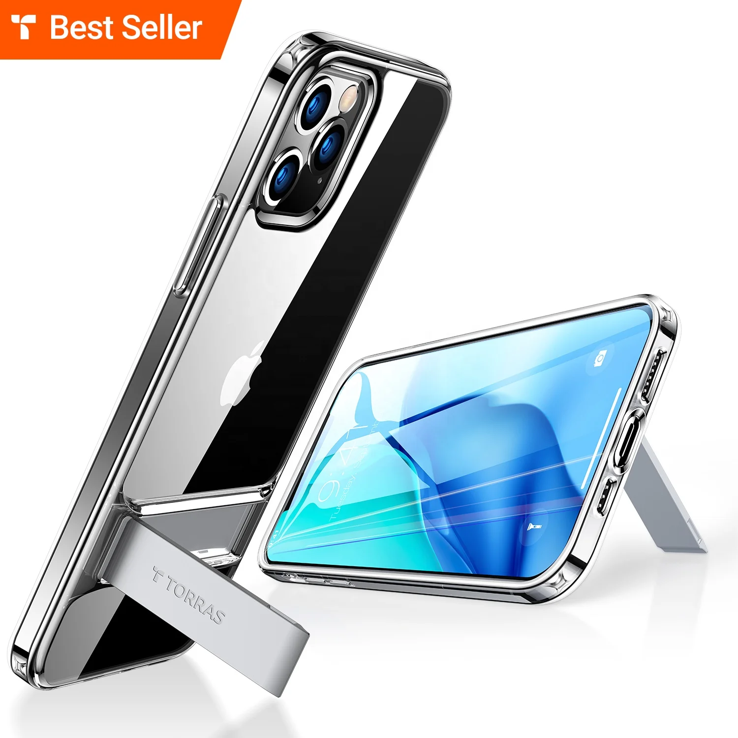 TORRAS Hot MoonClimber Series Case For iPhone 12 Pro Max 6.7'' Clear Shockproof With Kickstand Luxury Magnetic Cell Phone Case