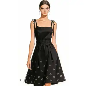 Cross-border Custom Sweet off Shoulder Lace & Nylon Dress-Factory Plus Size Breathable Vintage Short Lead Time