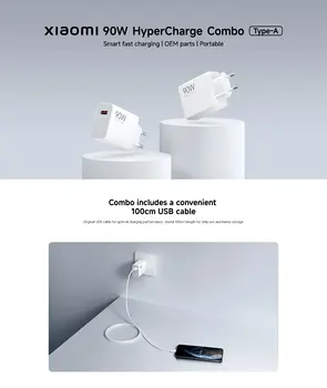 Xiaomi 90W HyperCharge Combo - Inclui cabo USB de 1 metro