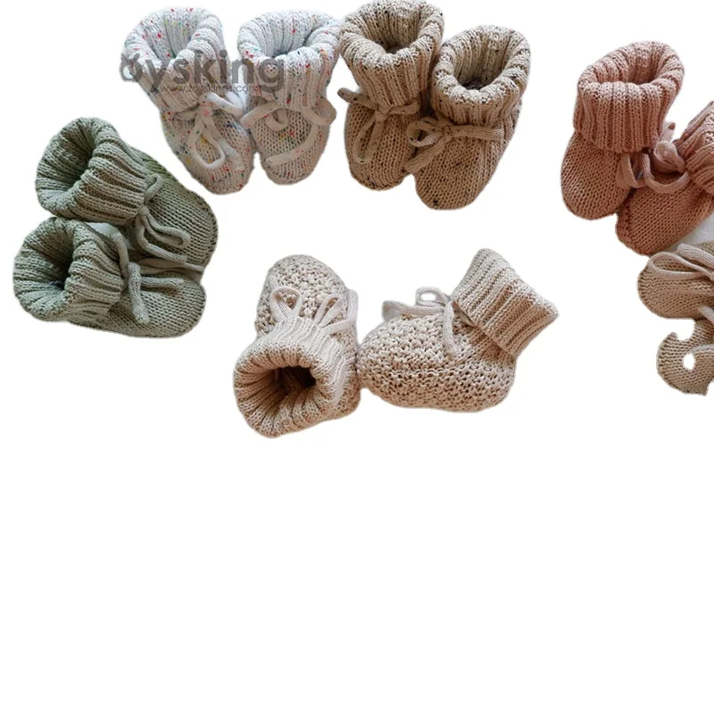 Cotton Crochet Baby Socks Size 0-12Months Knitted Crib Shoes Booties Kids'  Shoes Accessories