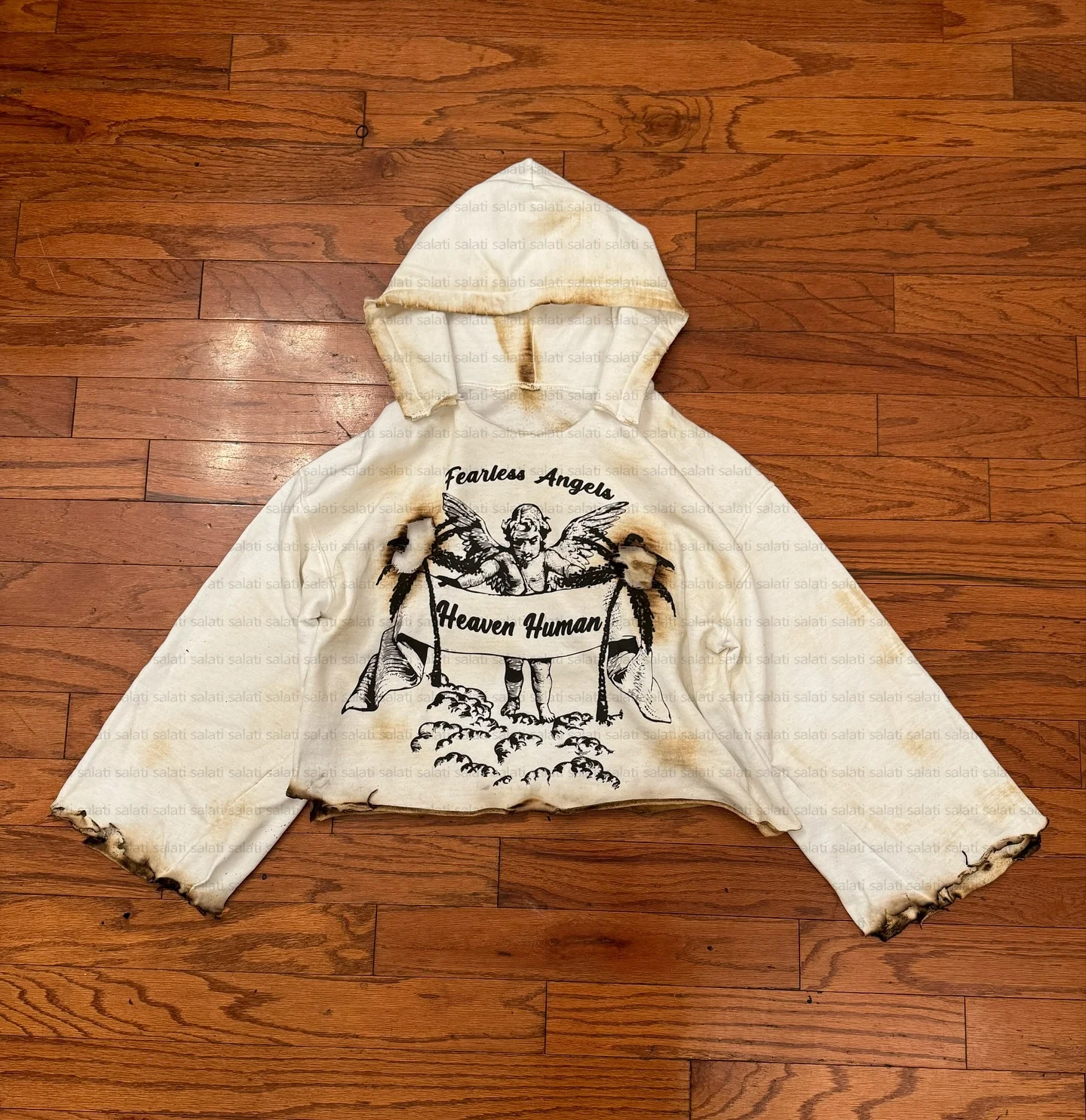 Custom Track Suits Unisex Manually Torched Matching Baggy Jogger Flared Sweatsuits Tracksuits Hoodies and Sweatpants Set for Men gallery 3