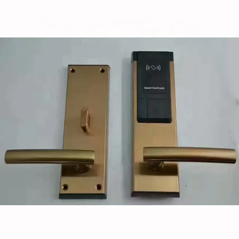 Secure Digital RFID Temic Keyless Door Lock for Hotels and Hostels Stainless Steel Electronic Swipe Card with Backup Key