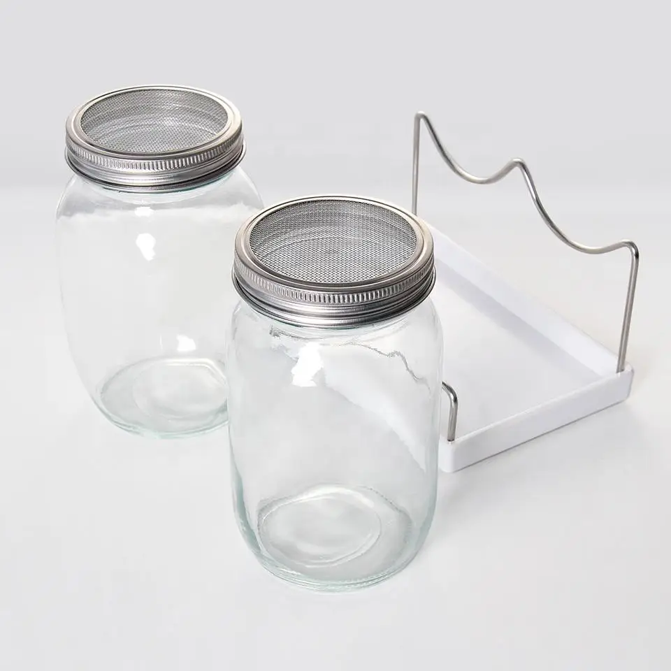 Wholesale Mason Jar Sprouting Kit Ceramic Drip Tray Stainless Steel ...