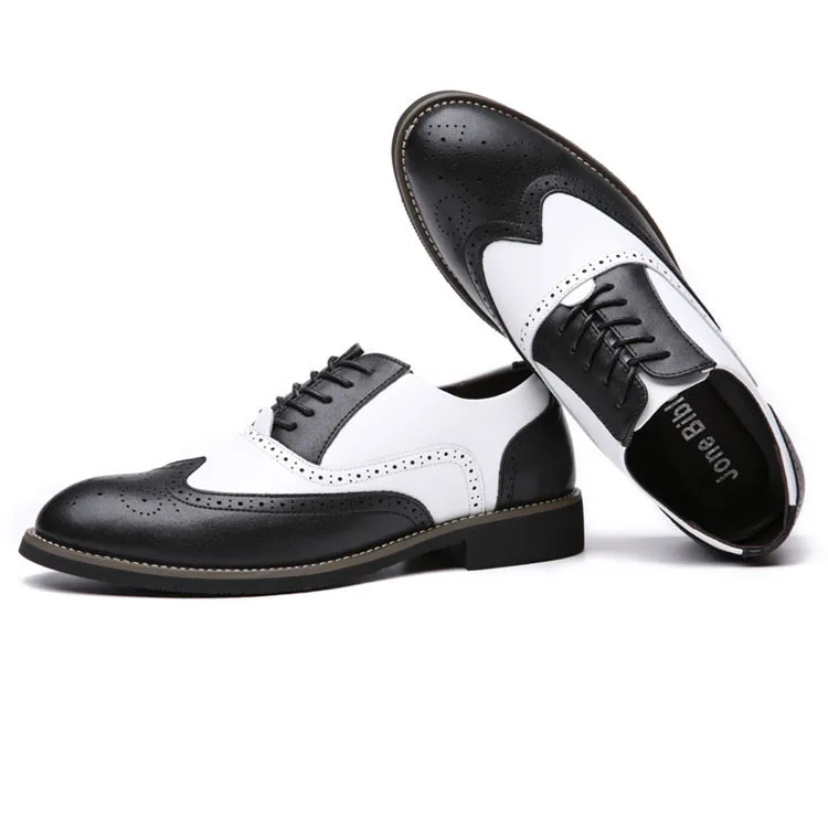 Wholesale Mens Wingtip Two Tone Oxford Black And White Spectator Dress Shoes  From M.Alibaba.Com