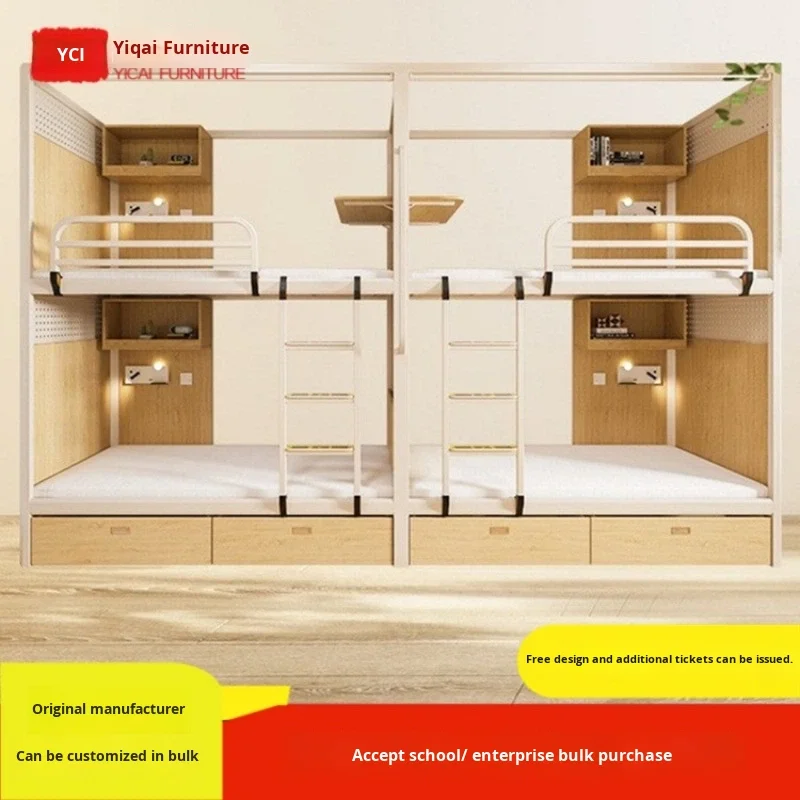 2025 Full Size Metal Frame Heavy Duty Queen Size Double Adults Loft Type Bunk Bed with Stairs