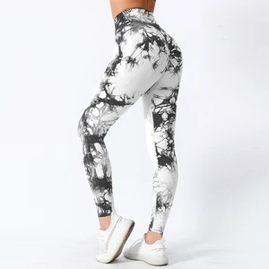 Seamless Tie Dye Push up Scrunch Butt Sports Leggings for Women