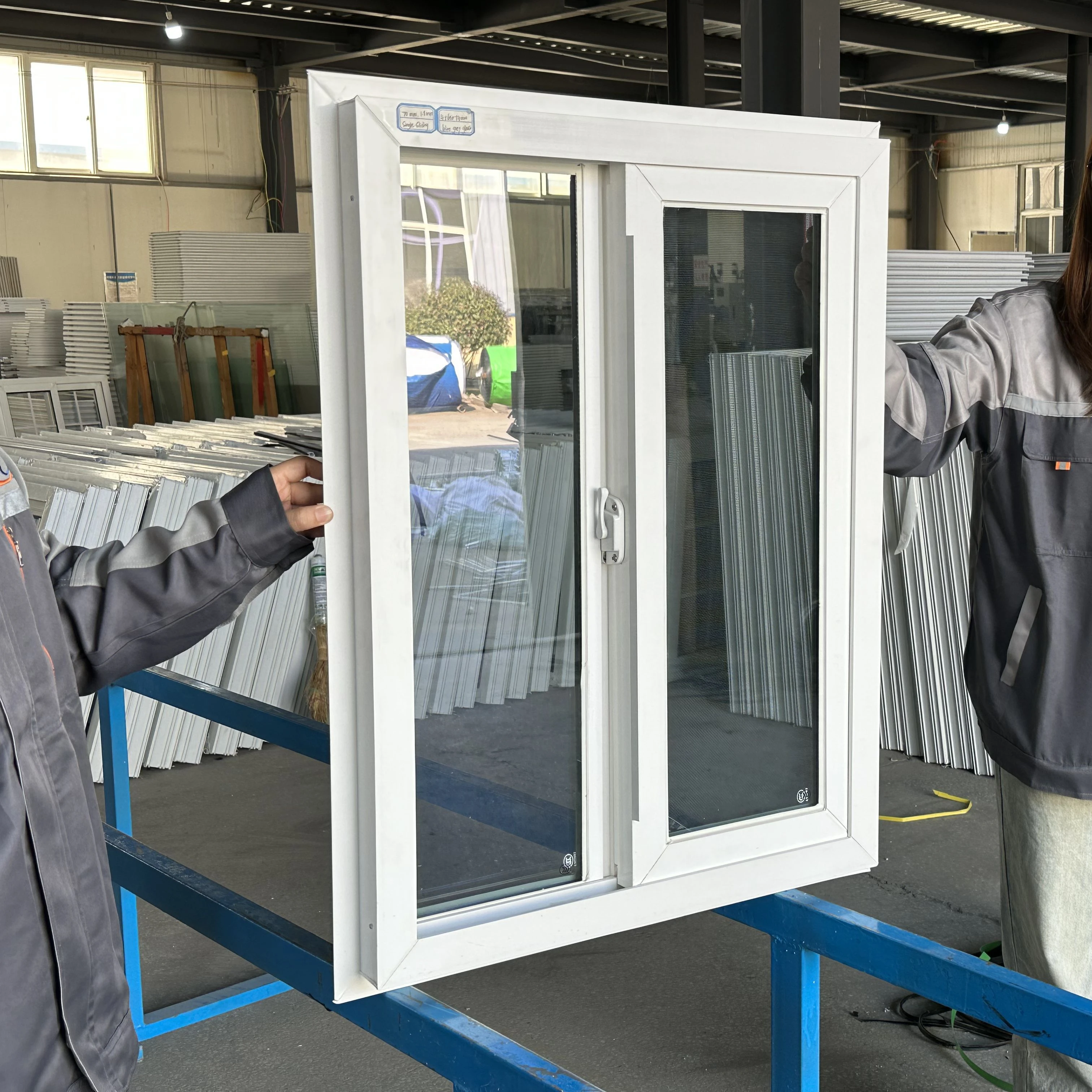 Frosted Transparent Upvc/Pvc Small Arch Double Glazed Slider Sliding Glass 3 Tracks Sliding Windows for Home