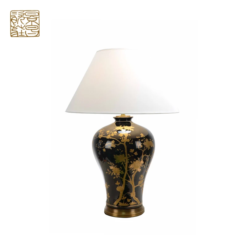 Stylish Gourd Appearance School Ceramics Table Lamp Parts