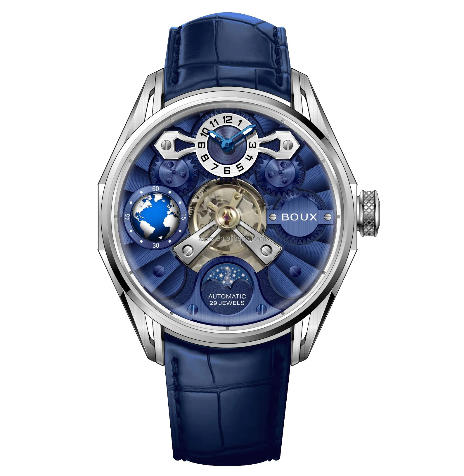 Fashion Brand Watch Mens Wrist Automatic Skeleton Luxury Waterproof