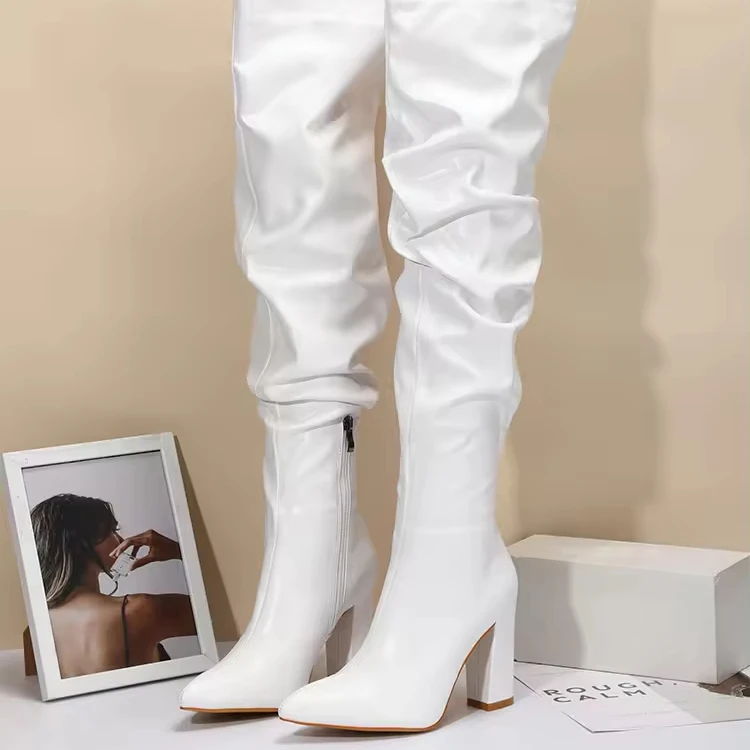 Women's Pointed Toe Ankle Boots - Stiletto Mid Heel With Zipper, Synthetic, Sizes 35-46 (US 5-15) - View #6