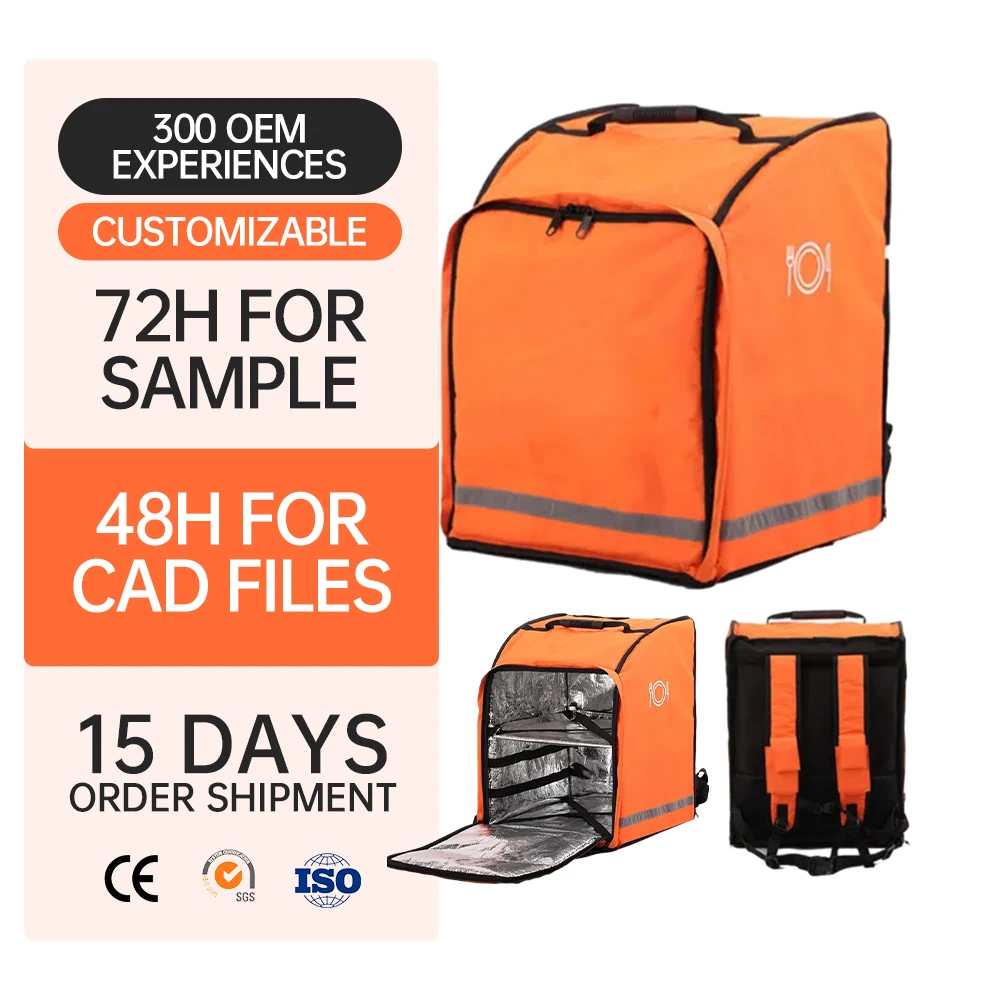 Factory Custom Logo Insulated Thermal Food Box Delivery Cooler Bag