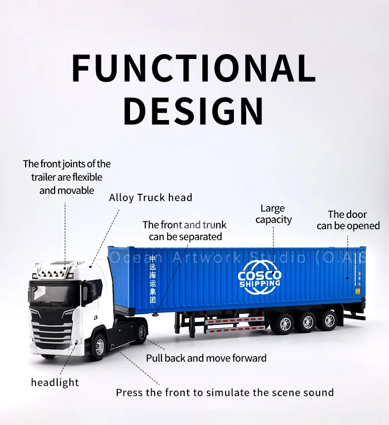 loas container model factory shipping gift customized 150 sx alloy material truck toy scale model-7