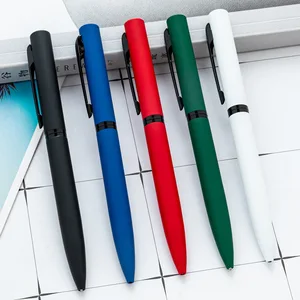 Multi-Color Logo Printable Business Advertising Pen Rotating Office Stationery Medium Oil Spray Glue Ballpoint Pen Wholesale