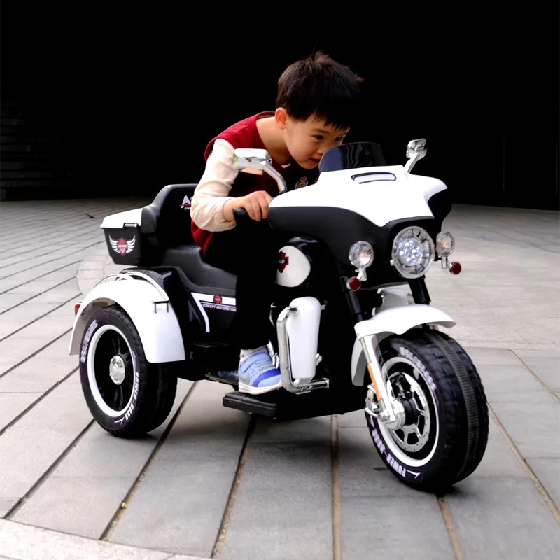 New hot fashion excellent quality light music electric children's Harley motorcycle baby toy car can sit for two