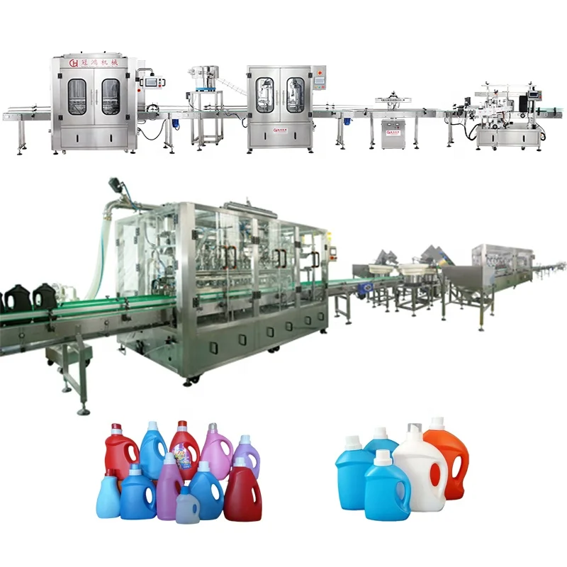 Easy To Operate 3L Shampoo Liquid Detergent Filling Machine Automatic Capping Labeling Machine