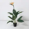 Oiseau de paradis avec fleurs, 100 cm de long (9 feuilles, 1 fleur)