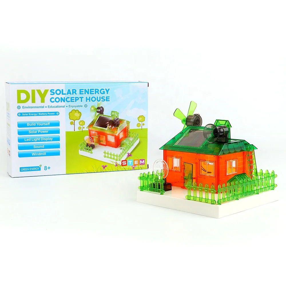Diy Science Stem Solar Powered Toys Energy Concept House Set