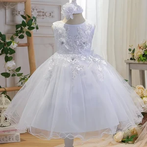New Baby 1 Year Old Party Dress Latest Frock Design Polyester High Quality Birthday Dress for Infants
