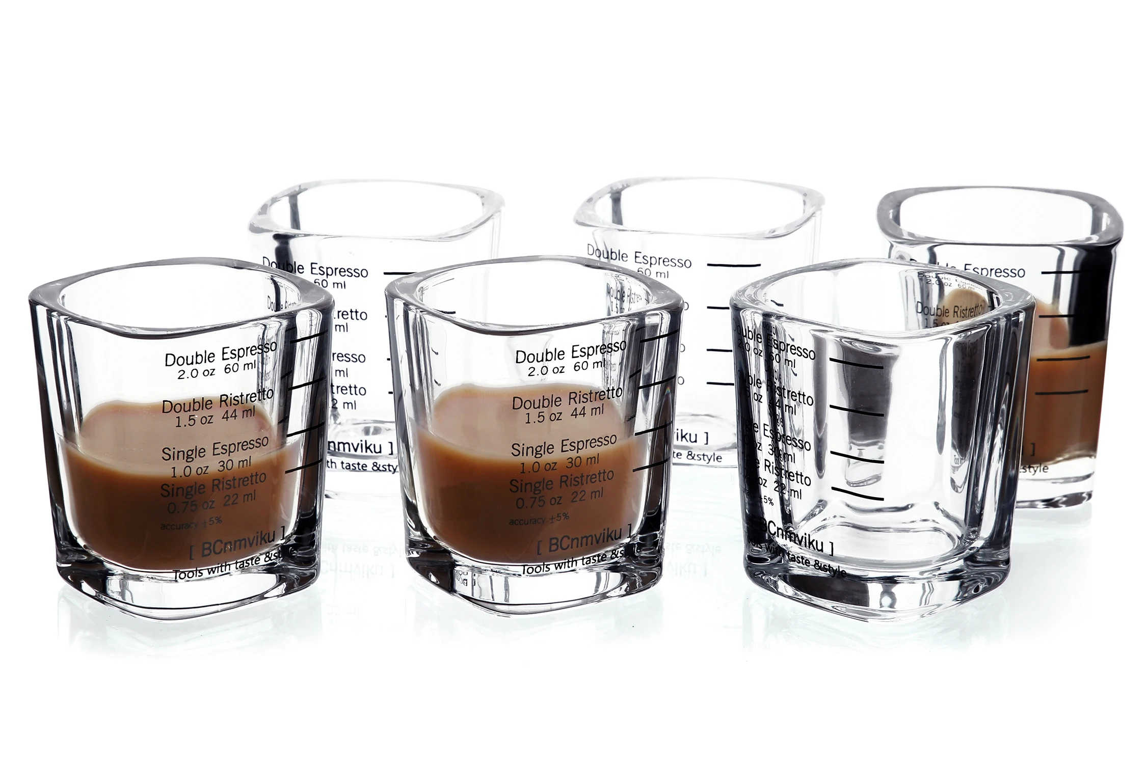 Bcnmviku Espresso Shot Glasses Measuring Cup: Ideal for Baristas and  Ristretto Lovers