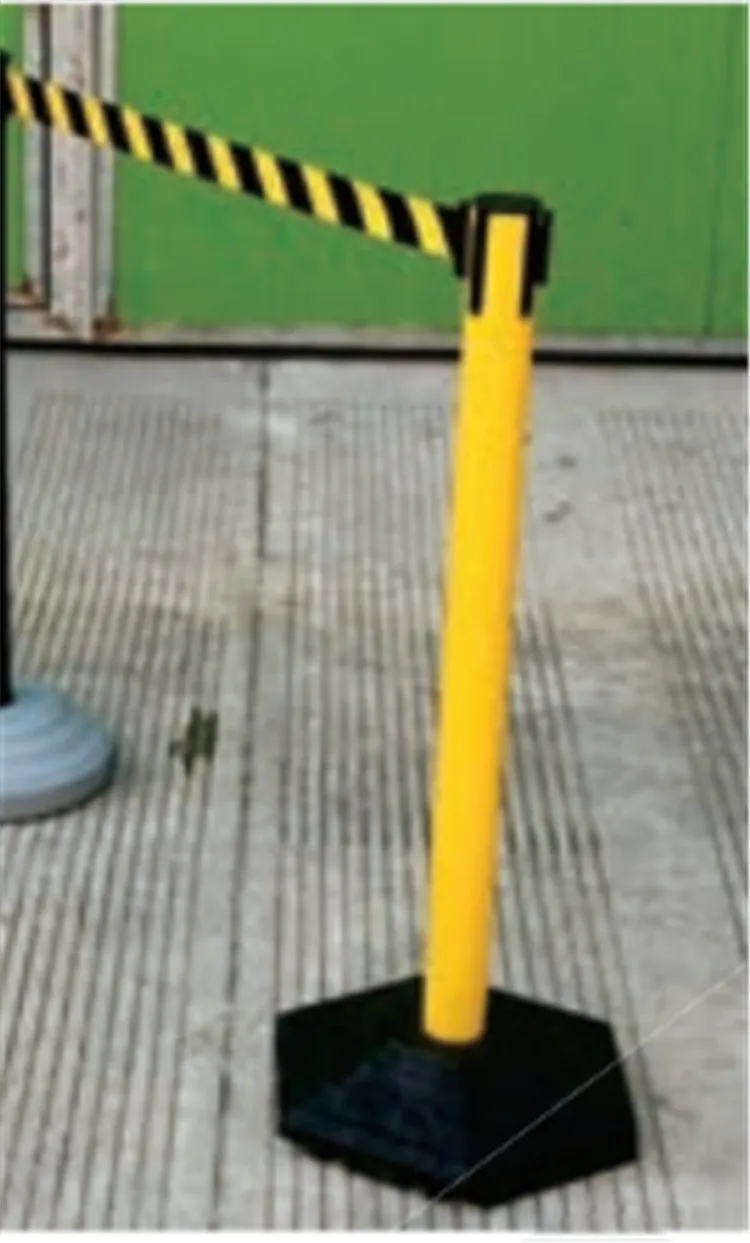 The wheel rubber base plastic PVC retractable belt barrier stanchion Queue Stand