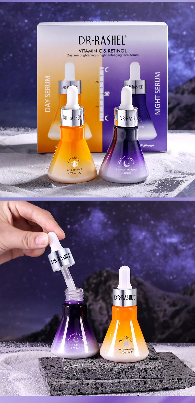 Dr Rashel Brightening Repairing Day And Night Use Retinol Vitamin C Serum Set For Face