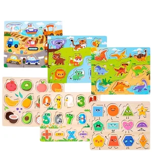 Custom Children Puzzle Numbers Letters Building Blocks Baby Early Education Puzzle Toys Cognitive Grabbing Wooden Toys