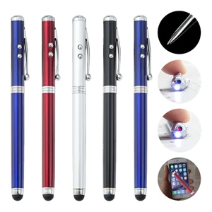Multi-function 5-in-1 Electronic Metal Ballpoint Pen Stylus and Laser Light Printing Custom Logo for Business and Education Use