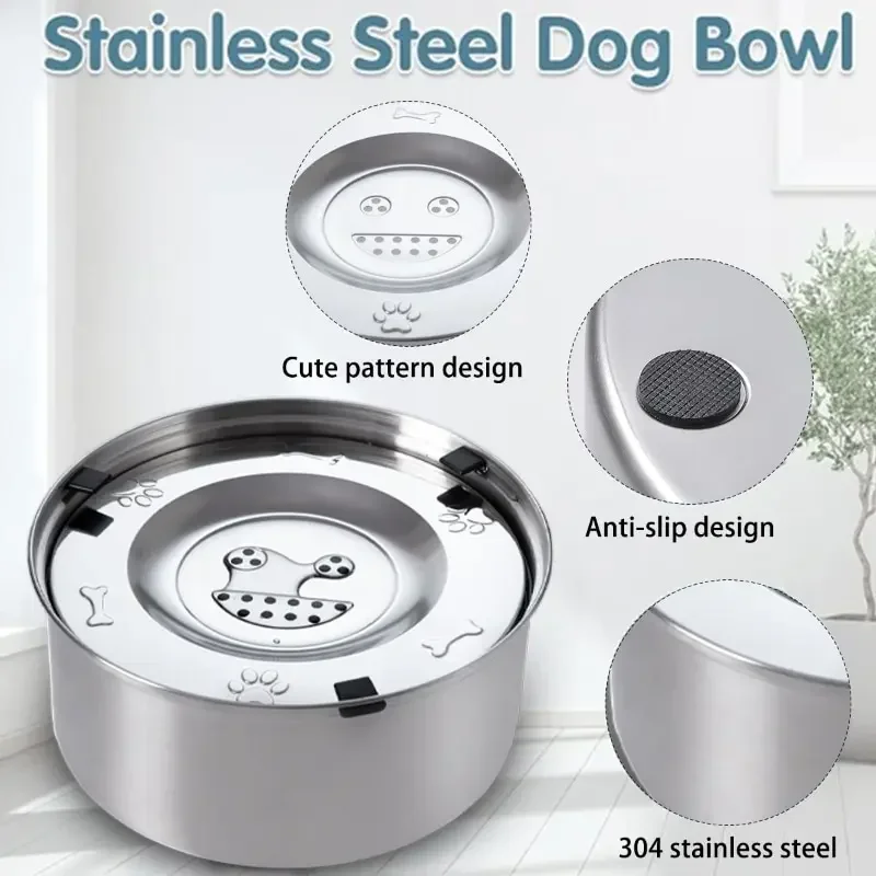 1/3L Stainless Steel Dog Floating Bowl No Spill Anti-Splash Dog Water  Dispenser Non-Slip Dog Cat Pet Water Feeder Bowl Pet Bowls| Alibaba.com
