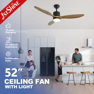 1stshine Ceiling Fan 52 Inches Multi Functional Solid Wood Blades OEM Lighting Function 2IN1 Ceiling Fan with Remote