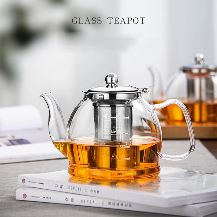 Teabloom Universal Glass Teapot With Infuser - 34 Oz Heat Resistant  Borosilicate for sale online