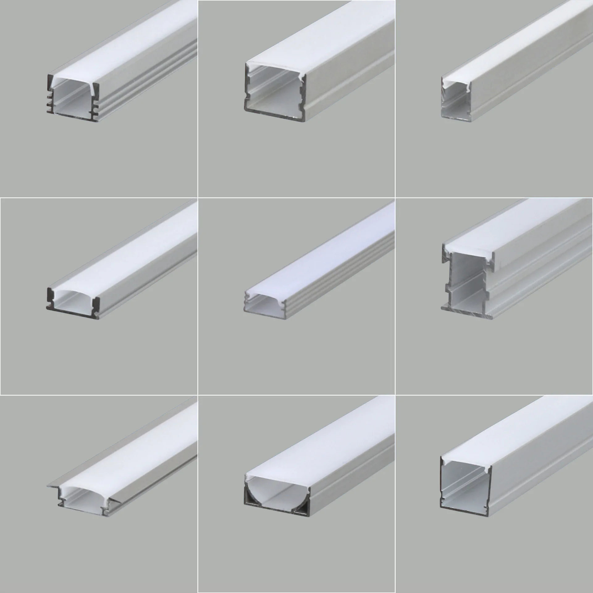 ALU-LED 1m Surface Aluminium LED Profile P4 Wide Extrusion Channel Milky Clear 