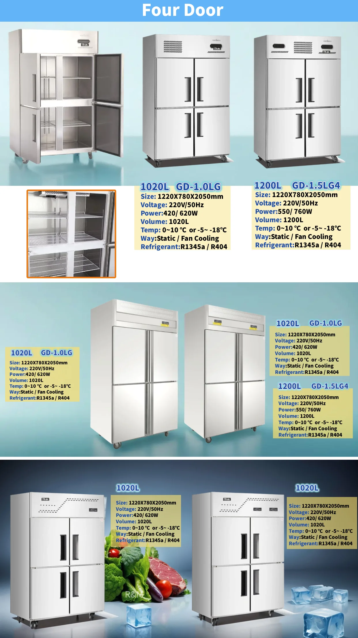 Commercial vertical price frigo refrigerador equipment comercial chiller industrial fridge nevera refrigerator and freezer
