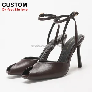2343-1 Autumn New Design Fashionable Sexy Fish Mouth Peep Toe Ankle Strap Women's High Heels Shoe